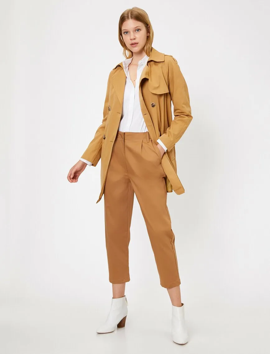 16316 Tobacco Pocket Detail Trousers