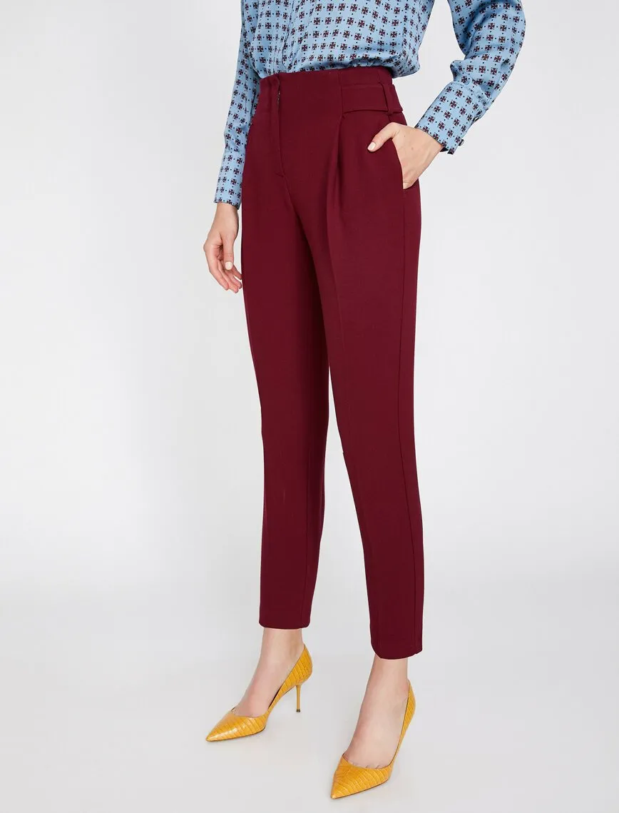 16318 Wine Pocket Detail Trousers