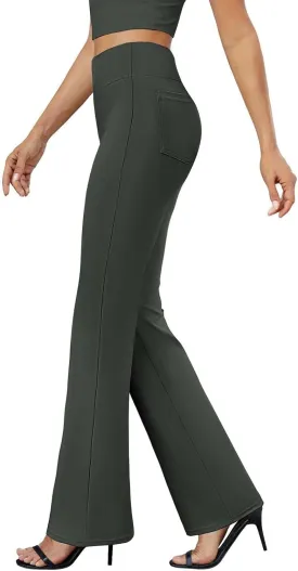 Bootcut Dress Pants Women Tummy Control High Waisted Work Trousers Business Casual Comfy Stretchy Flared Yoga Pants