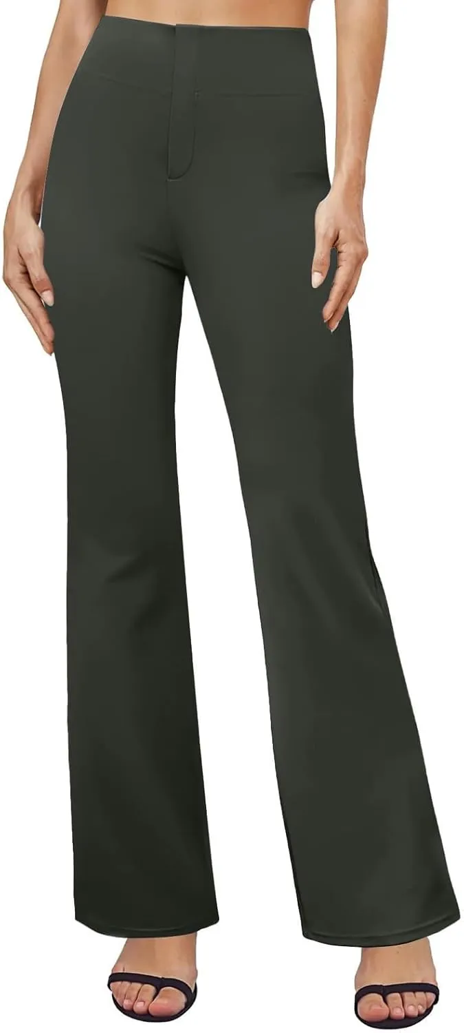 Bootcut Dress Pants Women Tummy Control High Waisted Work Trousers Business Casual Comfy Stretchy Flared Yoga Pants