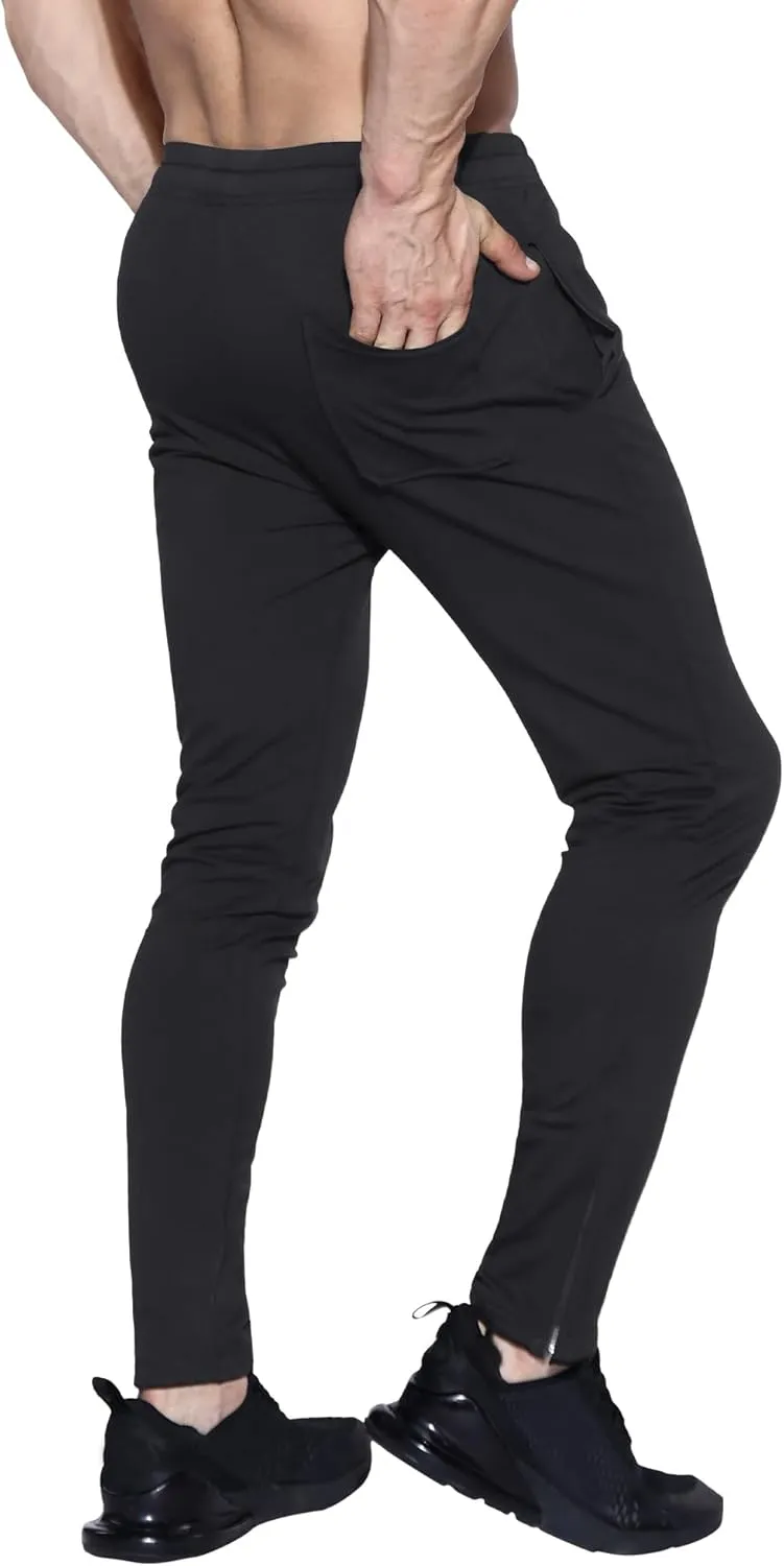 BROKIG Mens Leglock Gym Jogger Sweat Pants Ankle Zip,Workout Sweatpants Athletic Tapered Jogging Pants with Pockets