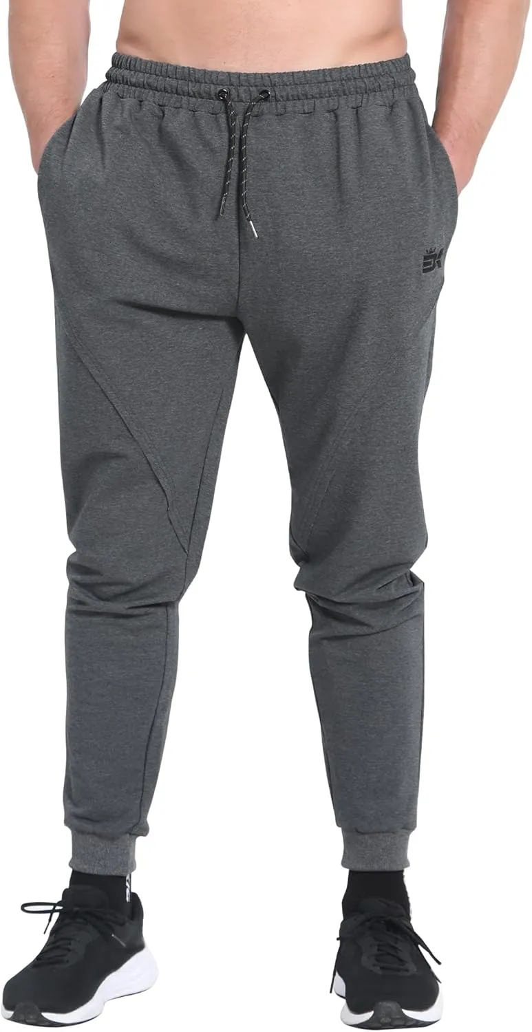 BROKIG Mens Vertzip Gym Joggers Pants, Carrot Fit Athletic Pants Casual Tapered Workout Sweatpants with Zipper Pockets