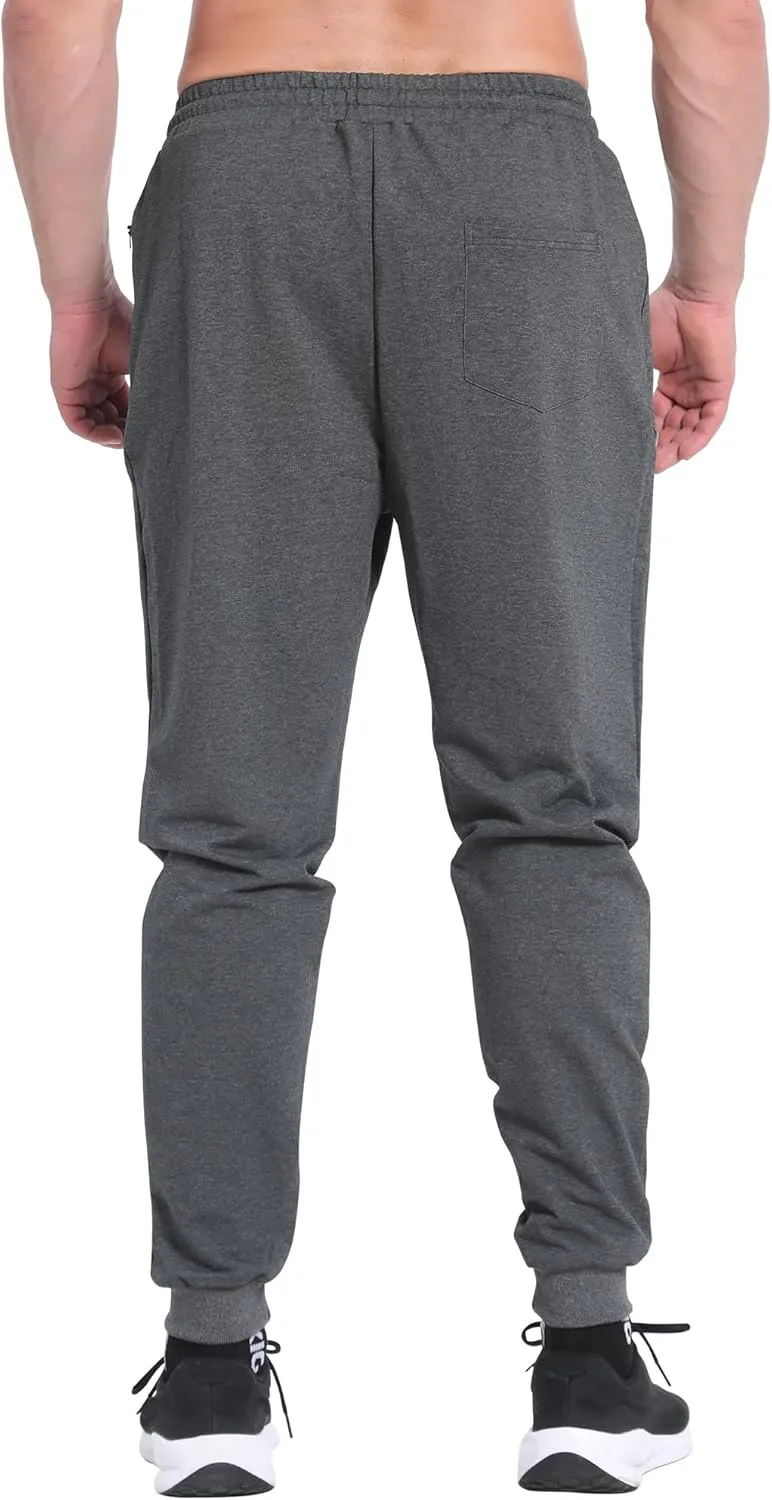 BROKIG Mens Vertzip Gym Joggers Pants, Carrot Fit Athletic Pants Casual Tapered Workout Sweatpants with Zipper Pockets