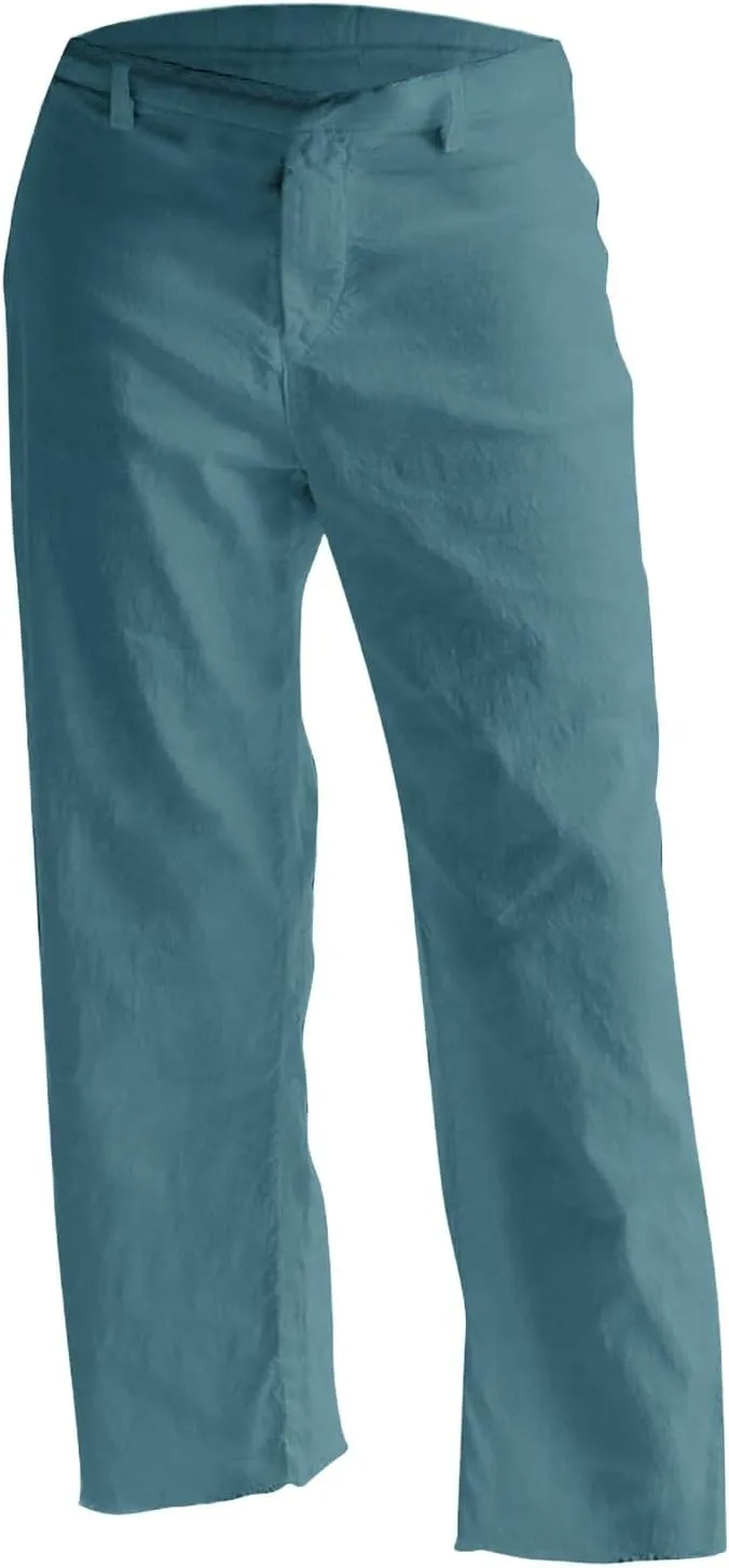 Capri Pants for Women High Waisted Straight Leg Linen Work Trousers Business Casual Raw Hem Ankle Pants Pockets