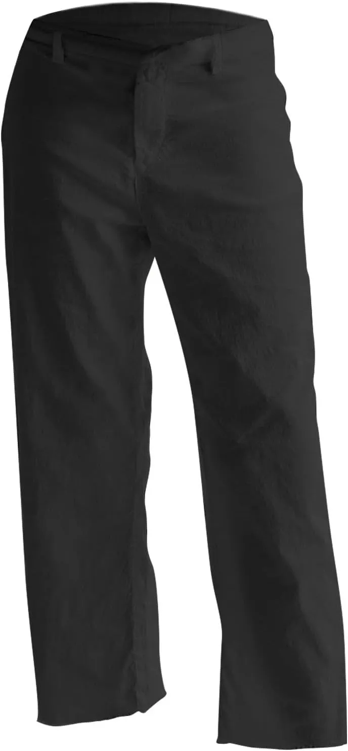 Capri Pants for Women High Waisted Straight Leg Linen Work Trousers Business Casual Raw Hem Ankle Pants Pockets