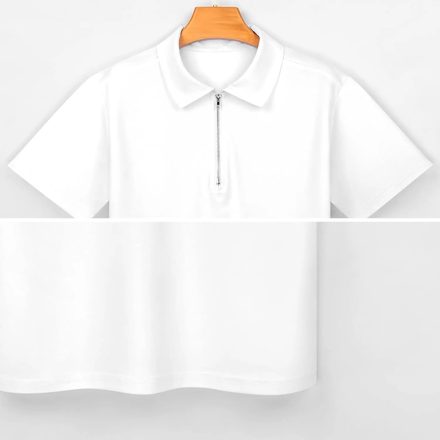 Carrot Trendy Polo Shirts for Men Short Sleeve Lapel Collar Zipper T-Shirts Outdoor Sports