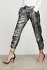 David Lerner - Ruched Ankle Jogger Black Silver