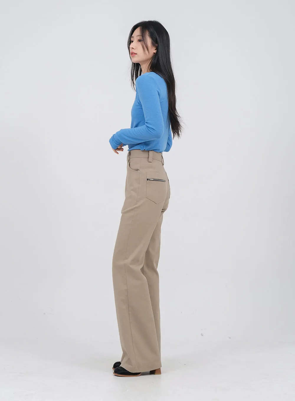 Fleece Lines Bootcut Pants U1502