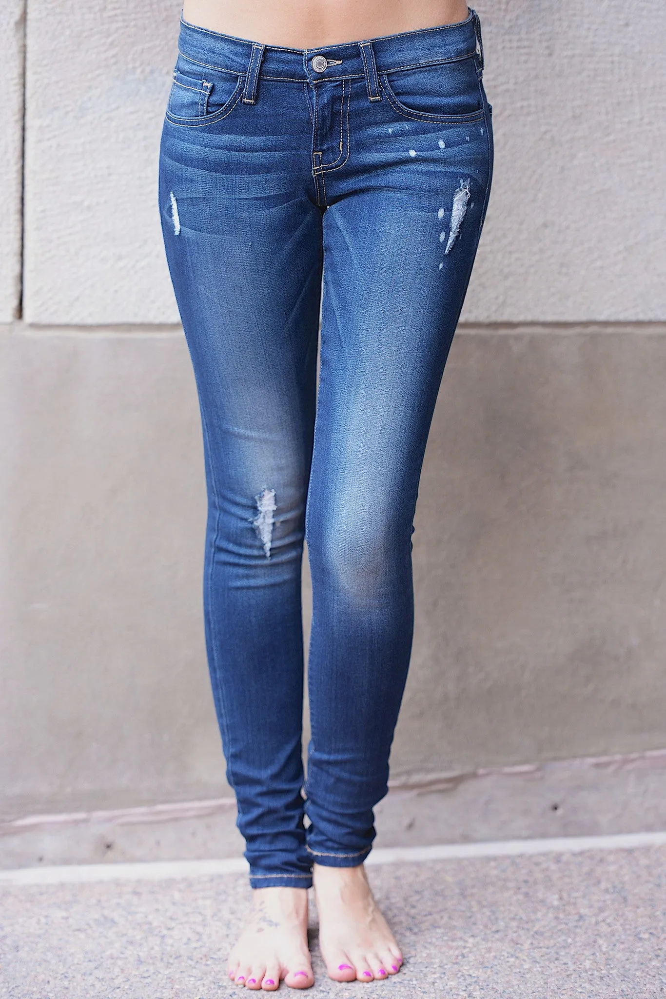FLYING MONKEY Vintage Skinny Jeans - Dark Wash