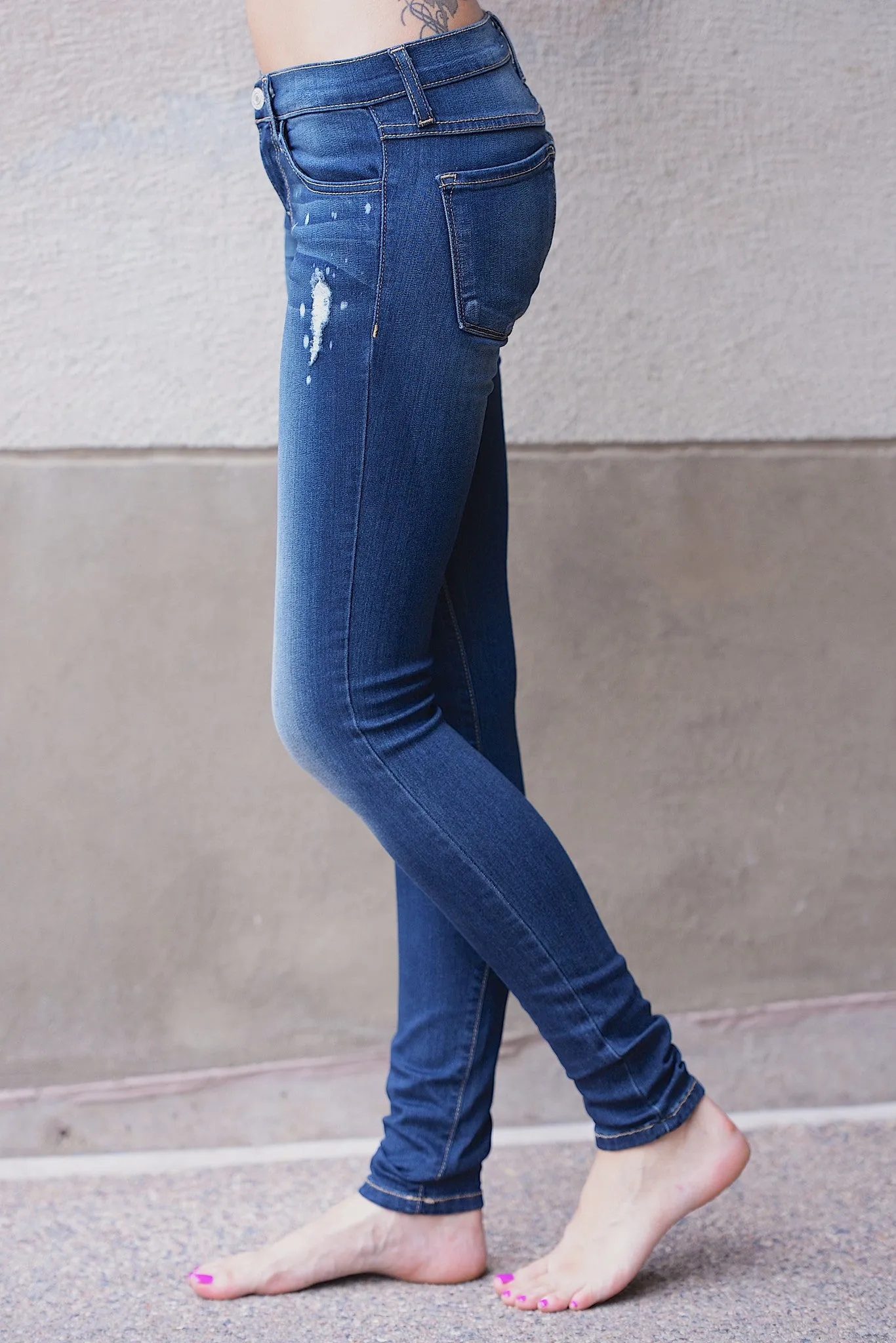 FLYING MONKEY Vintage Skinny Jeans - Dark Wash