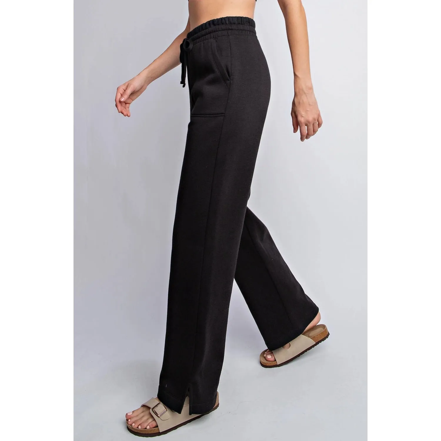 French Terry Straight Leg Pants by Rae Mode
