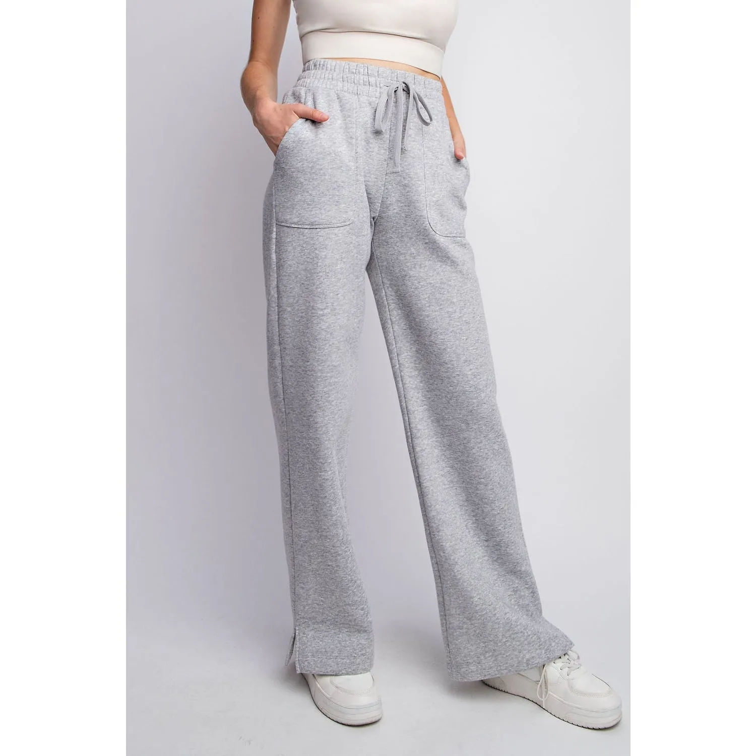 French Terry Straight Leg Pants by Rae Mode