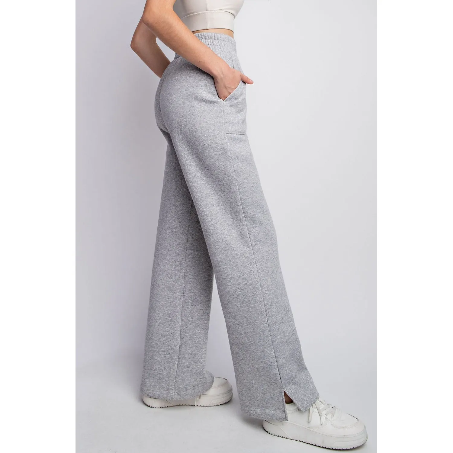 French Terry Straight Leg Pants by Rae Mode