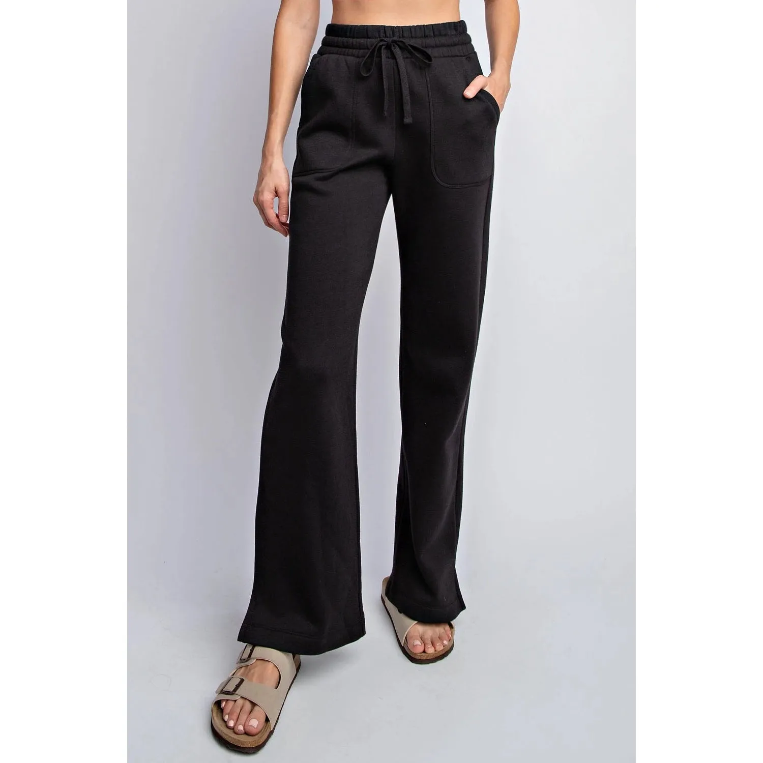 French Terry Straight Leg Pants by Rae Mode
