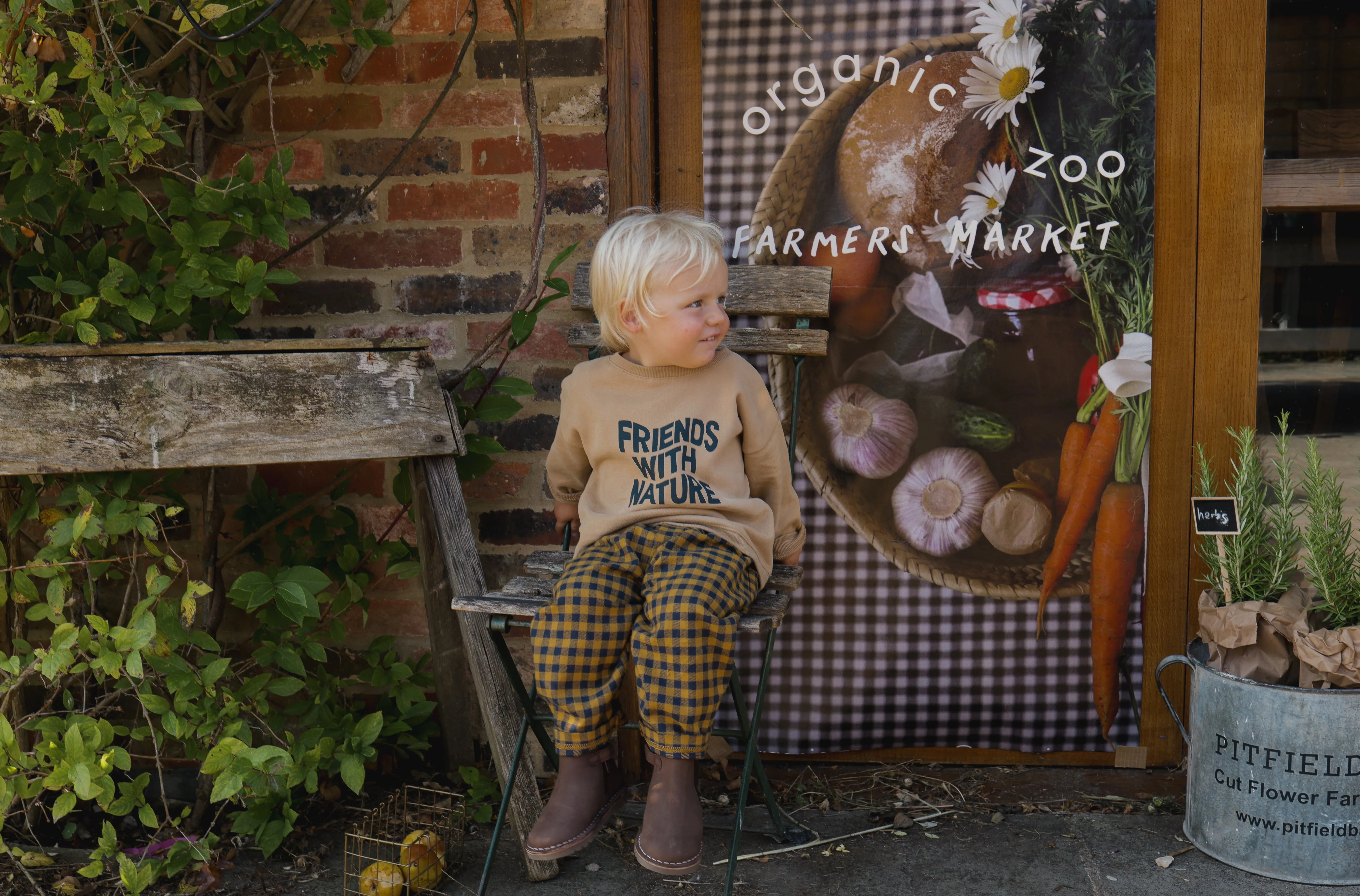 【LAST ONE】Blueberry Gingham Carrot Pants