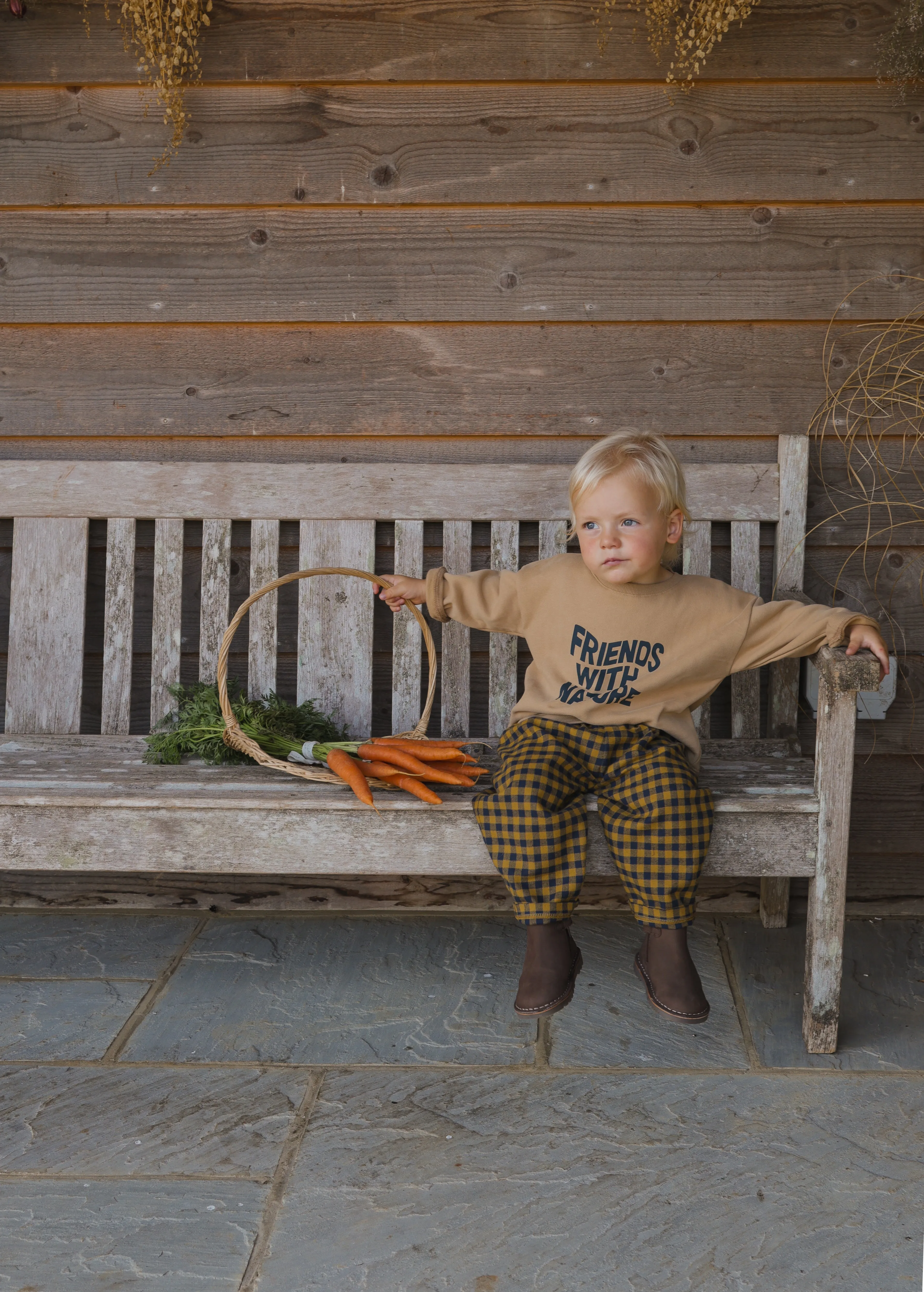 【LAST ONE】Blueberry Gingham Carrot Pants
