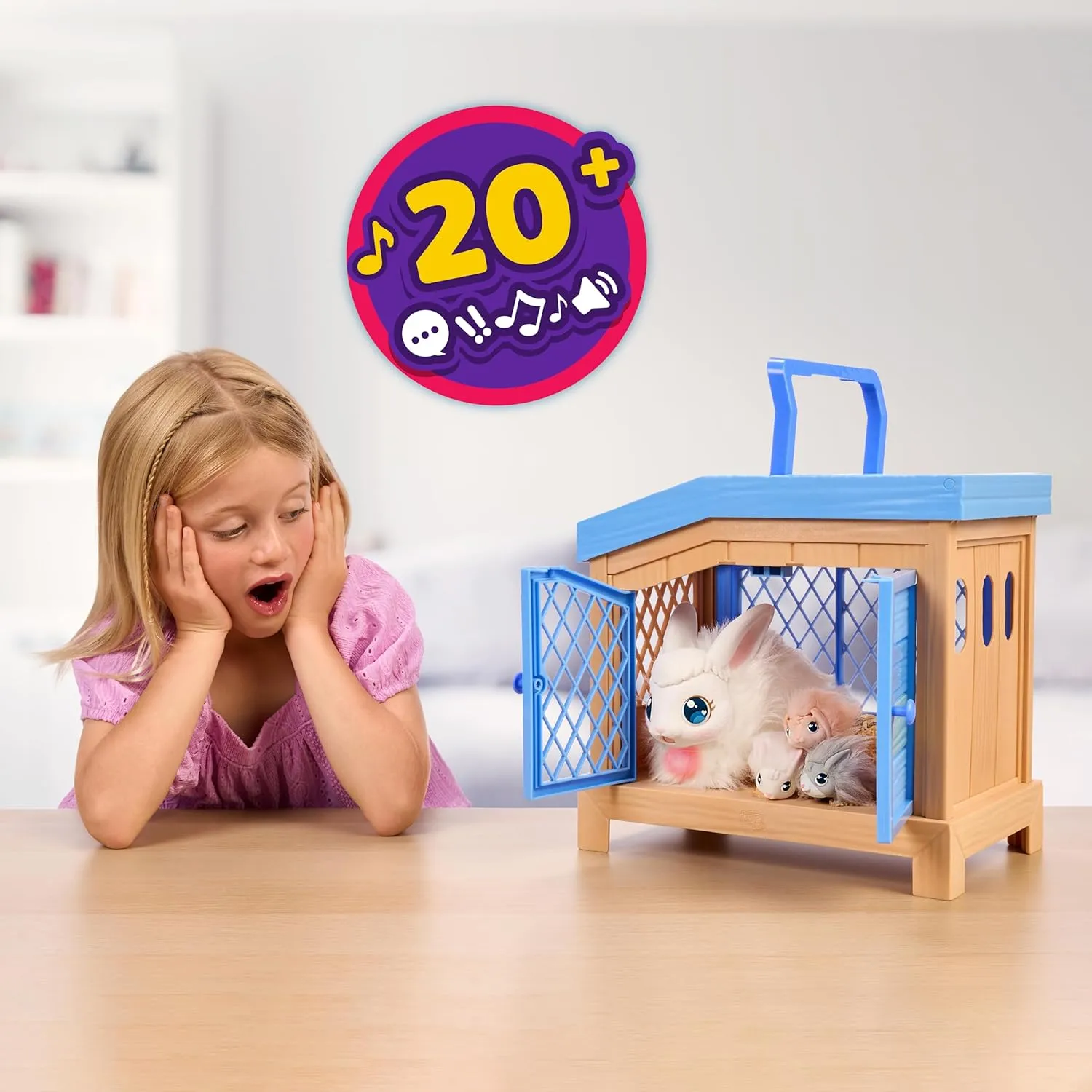 Little Live Pets Mama Surprise Bunny  Amazon Exclusive Interactive Hutch Playset with Mama Bunny, 3 Surprise Babies, 20  Sounds & Reactions, Accessories & Gift Boxes, Repeat Play, Ages 4 