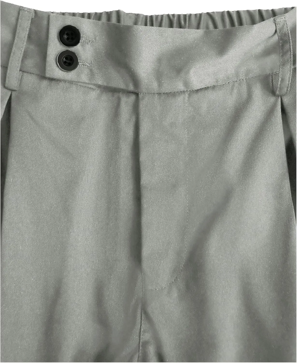 Milumia Men's Pleat Front Wide Leg Long Pants Button Loose Casual Pants
