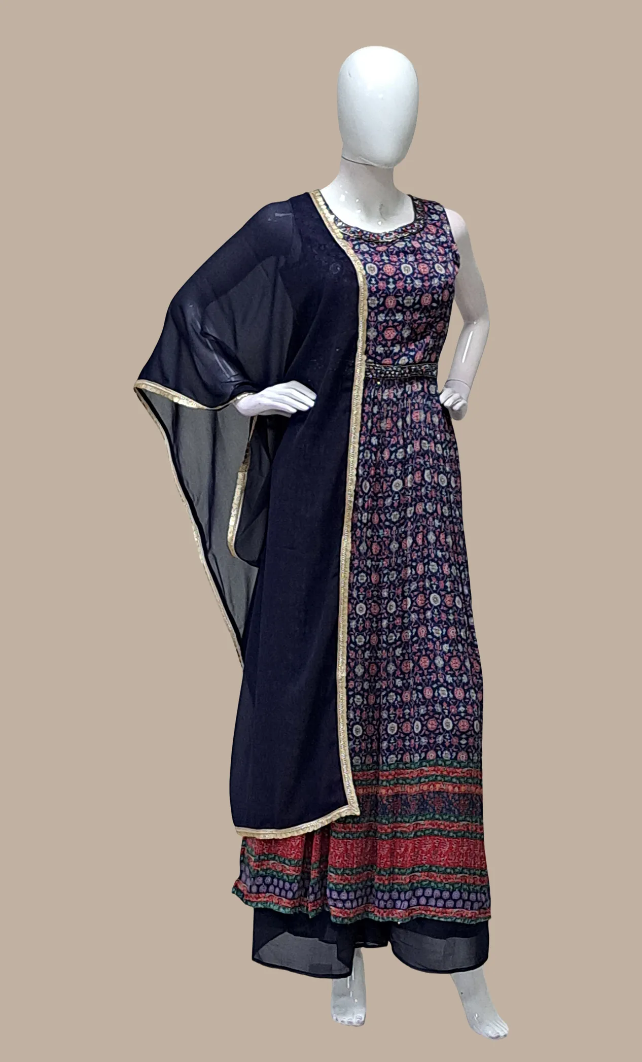 Navy Embroidered Nyra Set