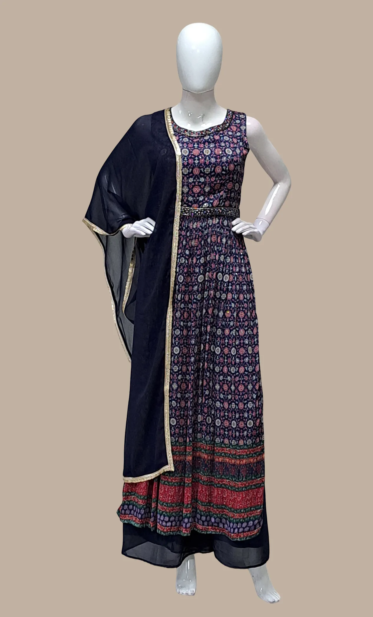 Navy Embroidered Nyra Set
