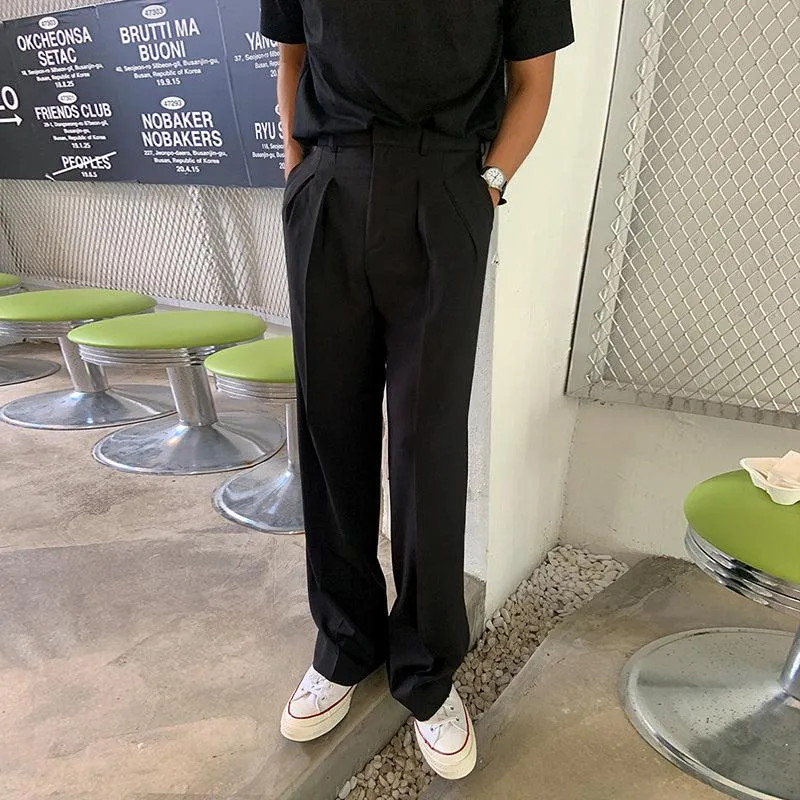 OH  Plain Minimal Folds Bootcut Pants