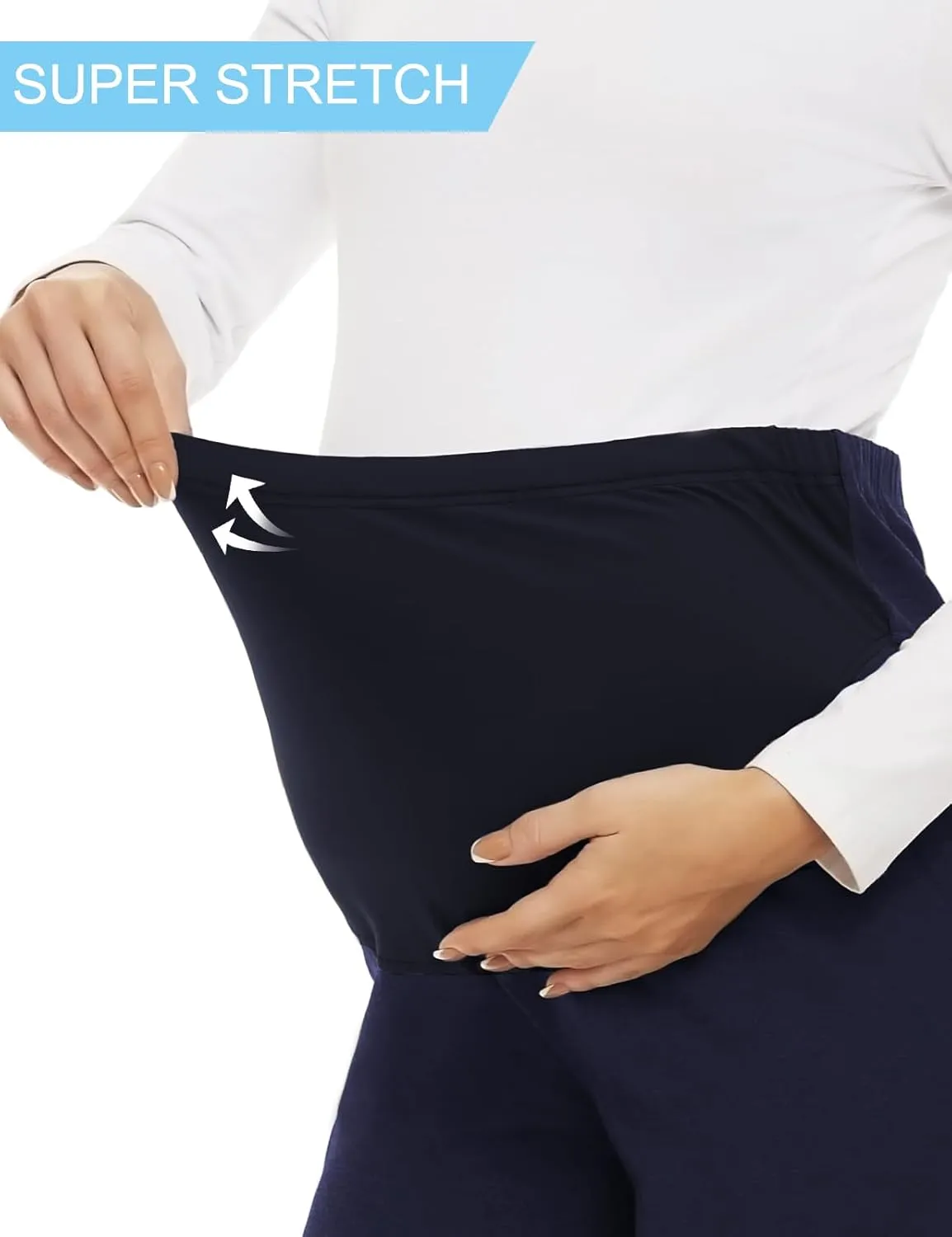 Tapata Women's Maternity Pants 28" 30" 32" Bootcut Dress Pants with Pockets Over Belly Pregnancy Work Pants Over-Bump Casual