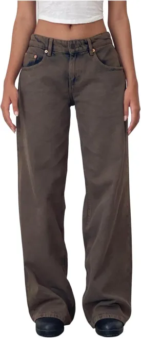 Women Low Waist Baggy Jeans Wide Leg Boyfriend Denim Pants Y2k Casual Vintage Trendy Loose Fit Trousers Streetwear