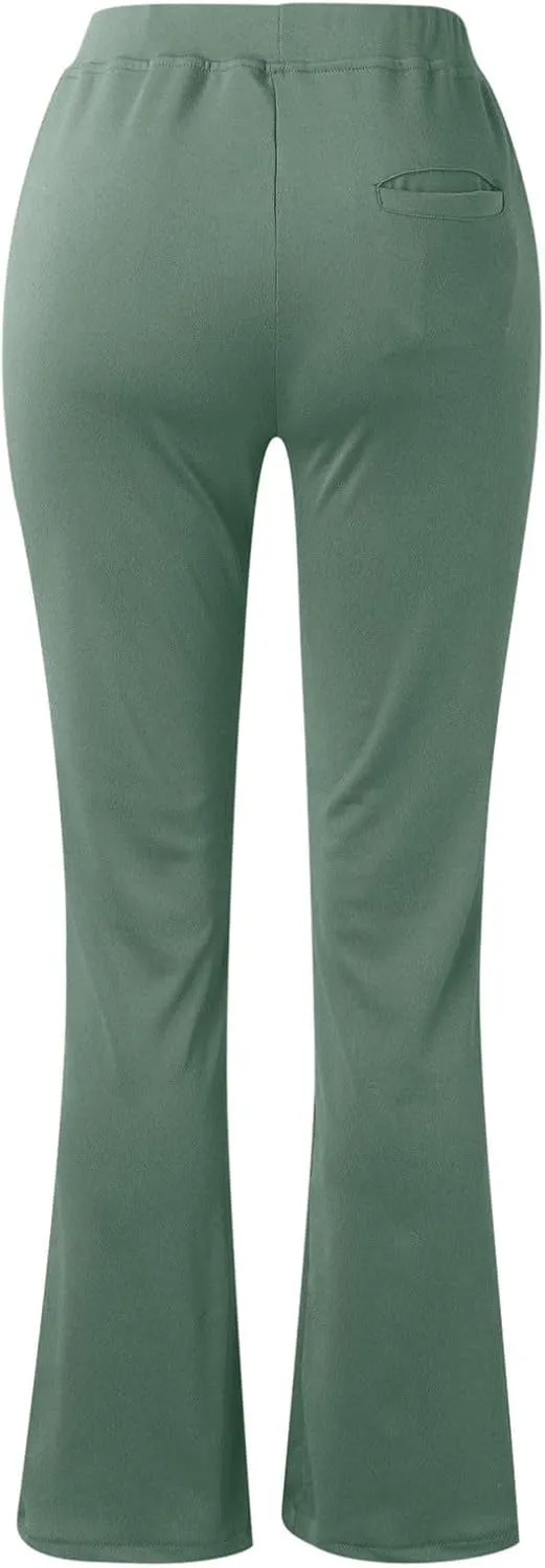 Womens Bootcut Dress Pants Business Casual Work Pants with Pockets Stretchy High Waist Trousers Pull On Office Slacks