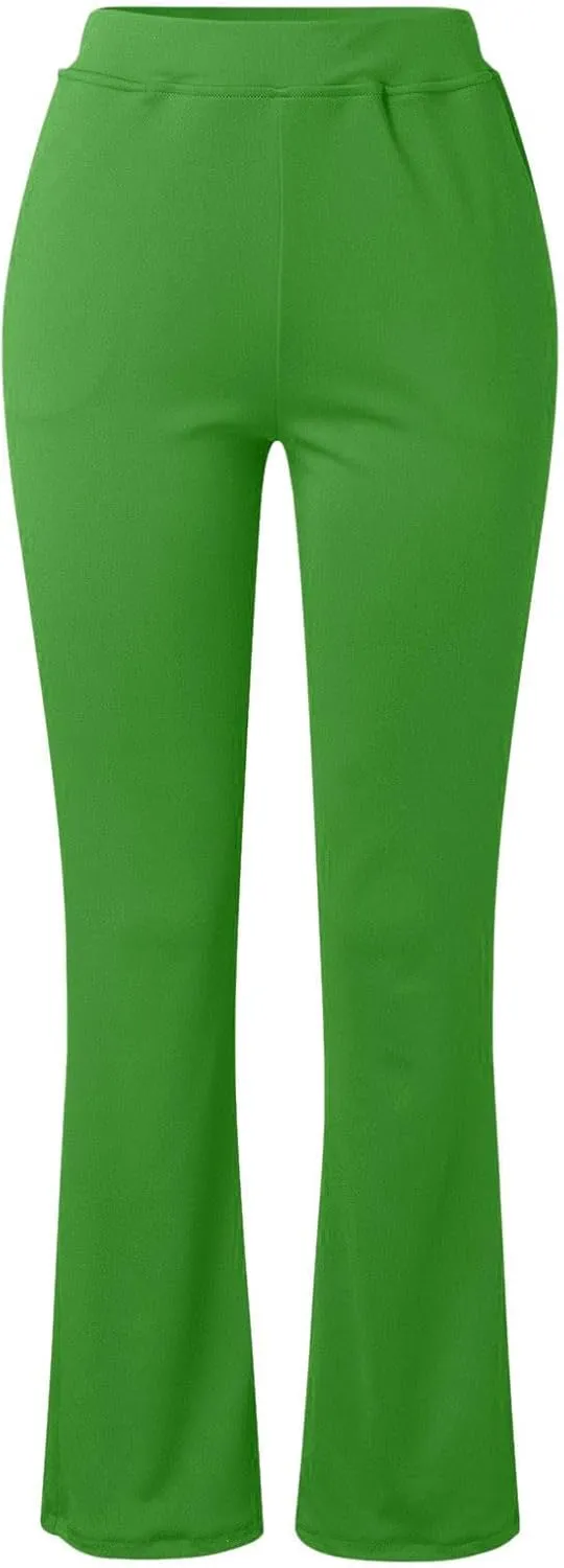 Womens Bootcut Dress Pants Business Casual Work Pants with Pockets Stretchy High Waist Trousers Pull On Office Slacks