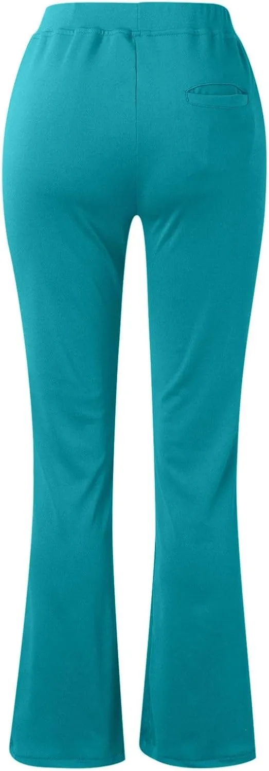 Womens Bootcut Dress Pants Business Casual Work Pants with Pockets Stretchy High Waist Trousers Pull On Office Slacks