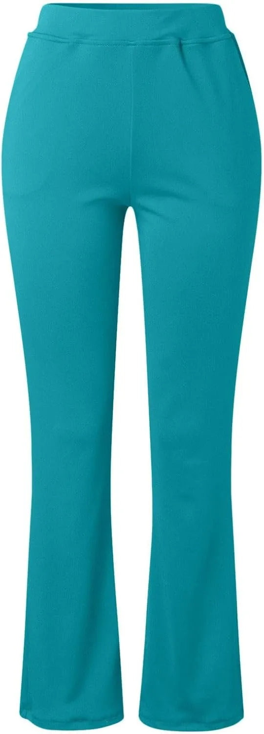 Womens Bootcut Dress Pants Business Casual Work Pants with Pockets Stretchy High Waist Trousers Pull On Office Slacks