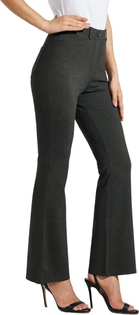 Women's Yoga Dress Pants Bootcut Work Slacks Stretch Office with Belt Loops 4 Pockets 28/29"/30"/31"/33"