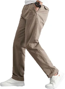 WZIKAI Mens Cargo Pants,Elastic Waist Sweatpants for Men Casual Long Trousers Light Jogger Pants